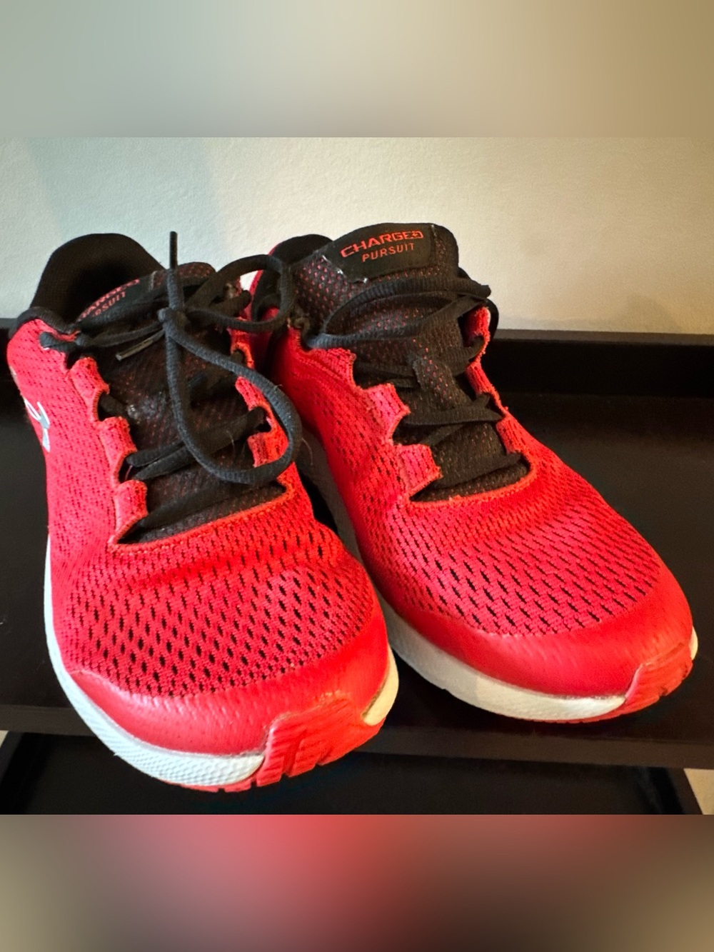 Youth 6.5 Under Armour Charged Pursuit Sneaker, Red